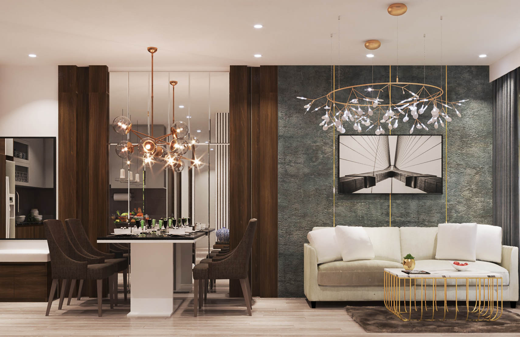 Thiết kế thi công nội thất chung cư Mizuki Park 73.78m2